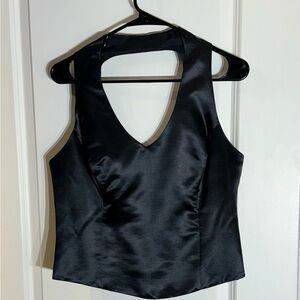 Jax 100% silk black halter top 12 in beautiful condition